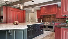 Refined Red Painted Kitchen - 10405