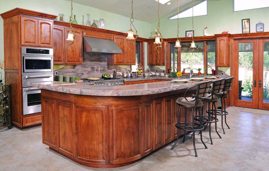 Lots of natural light and beautiful wood tones create a magnificent space.