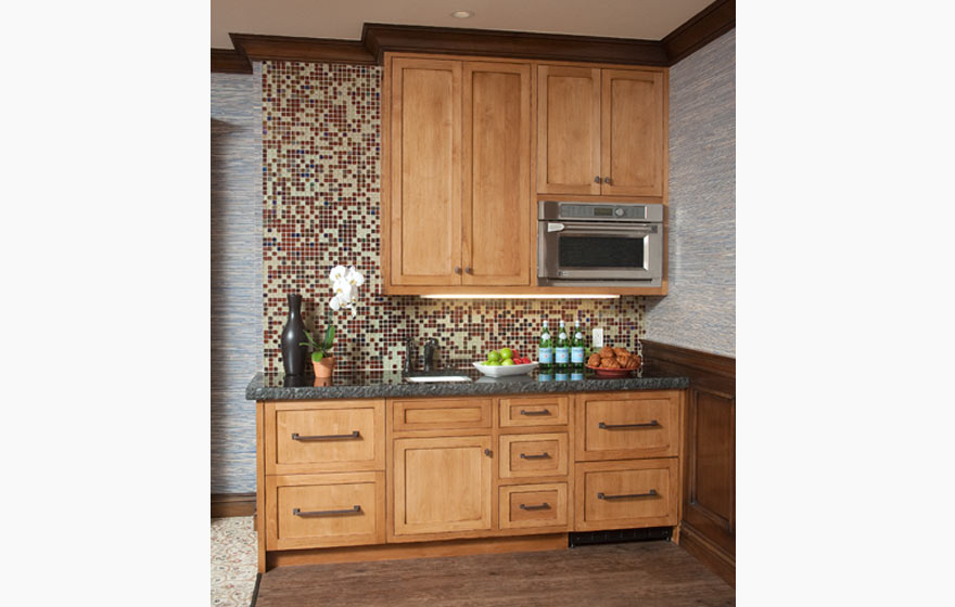 Installing a small commercial kitchenette in a conference room keeps the space both professional and functional. 