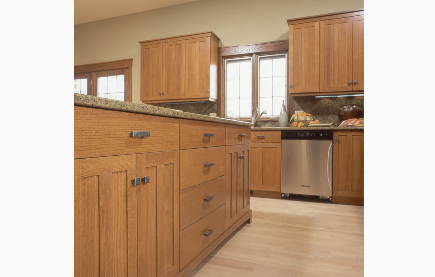 Simple lines and natural materials pair together to bring the Craftsman look and feel to this space.