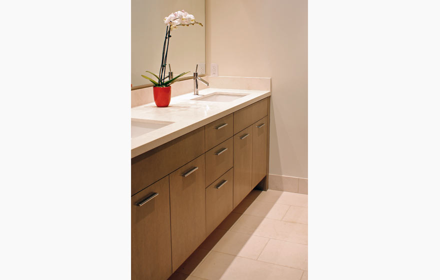 One of four bathrooms in a home, all immaculately designed and installed to create an overall cohesive look.