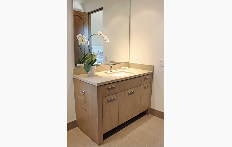 One of four bathrooms in a home, all immaculately designed and installed to create an overall cohesive look.